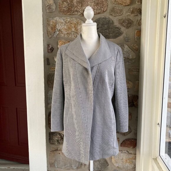 AKRIS PUNTO Long Houndstooth Jacket Women’s US 14 - Picture 3 of 12